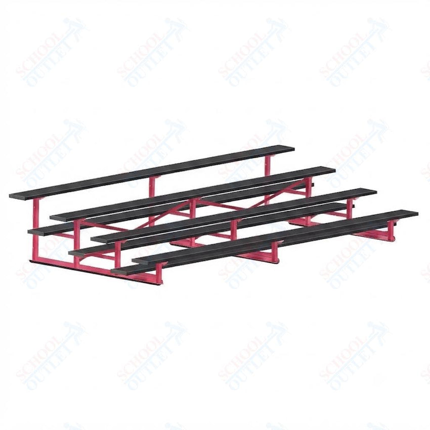 Jaypro Sports Bleacher - 4 Row - Single Foot Plank, Aluminum & Steel Bleachers, Powder Coated - 15' L (BLCH-4PC) - SchoolOutlet