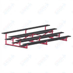 Jaypro Sports Bleacher - 4 Row - Single Foot Plank, Aluminum & Steel Bleachers, Powder Coated - 15' L (BLCH-4PC) - SchoolOutlet