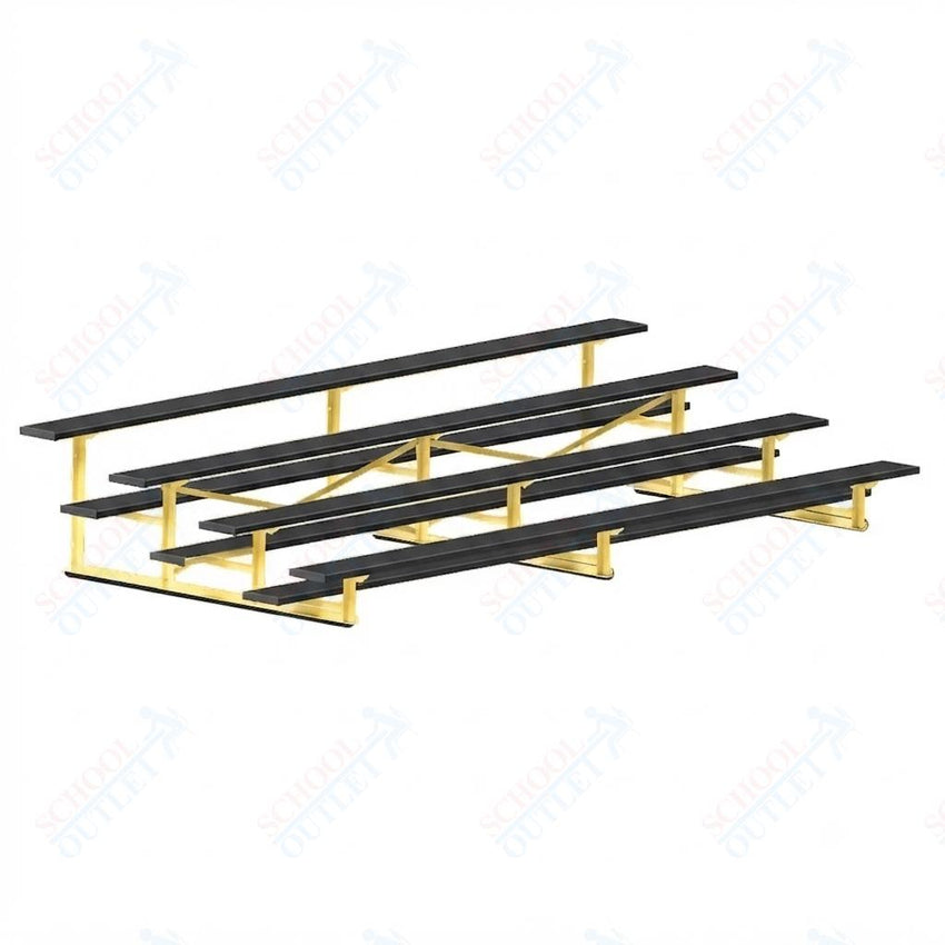 Jaypro Sports Bleacher - 4 Row - Single Foot Plank, Aluminum & Steel Bleachers, Powder Coated - 15' L (BLCH-4PC) - SchoolOutlet