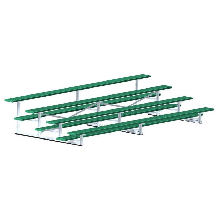 Jaypro Sports Bleacher - 4 Row - Single Foot Plank, Aluminum & Steel Bleachers, Powder Coated - 15' L (BLCH-4PC) - SchoolOutlet