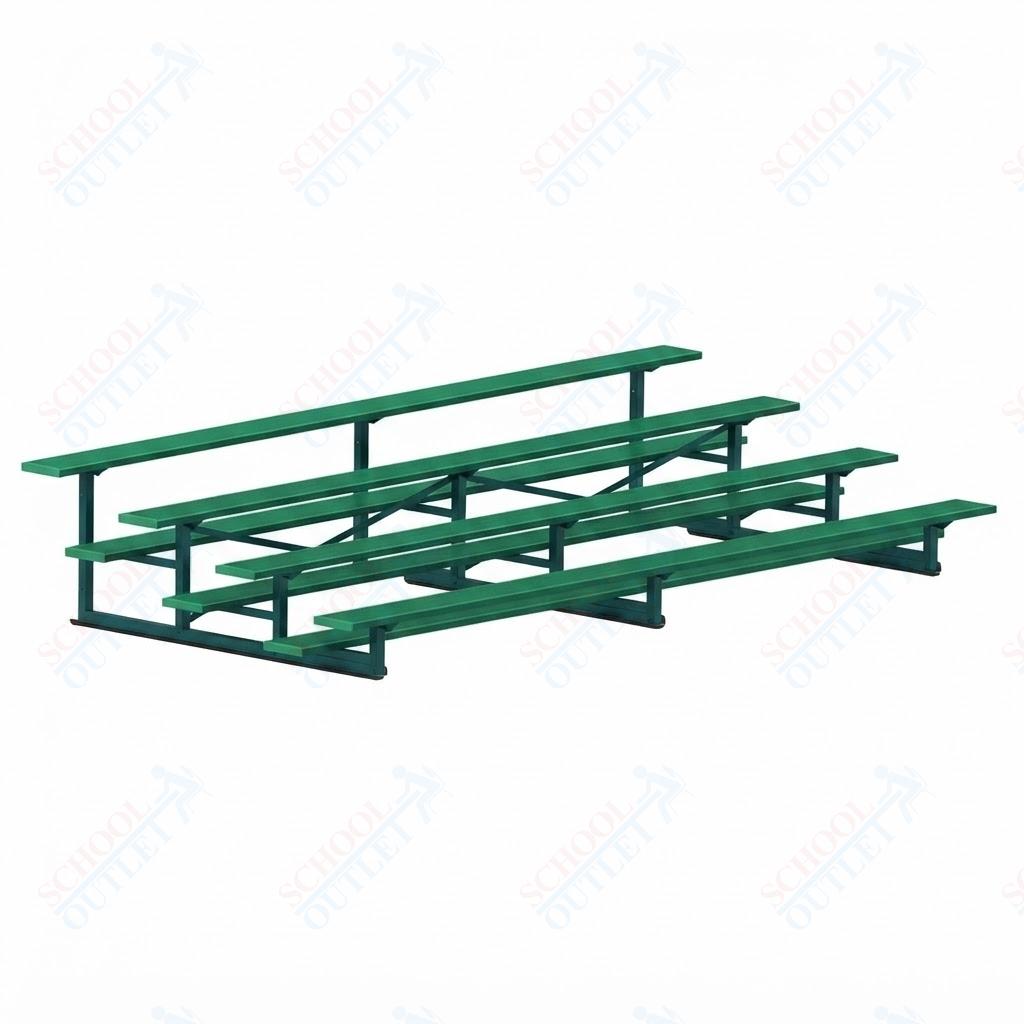 Jaypro Sports Bleacher - 4 Row - Single Foot Plank, Aluminum & Steel Bleachers, Powder Coated - 15' L (BLCH-4PC) - SchoolOutlet