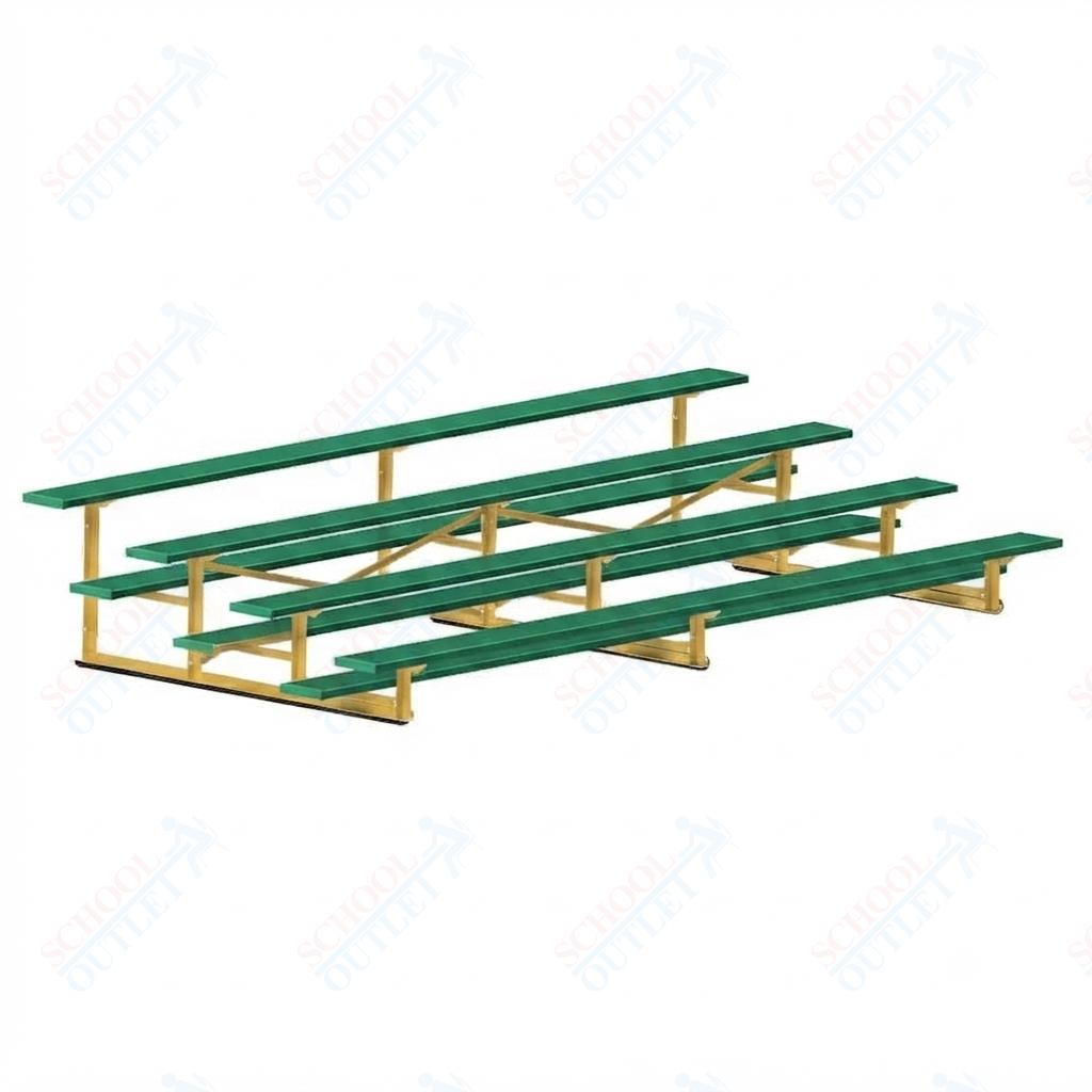 Jaypro Sports Bleacher - 4 Row - Single Foot Plank, Aluminum & Steel Bleachers, Powder Coated - 15' L (BLCH-4PC) - SchoolOutlet