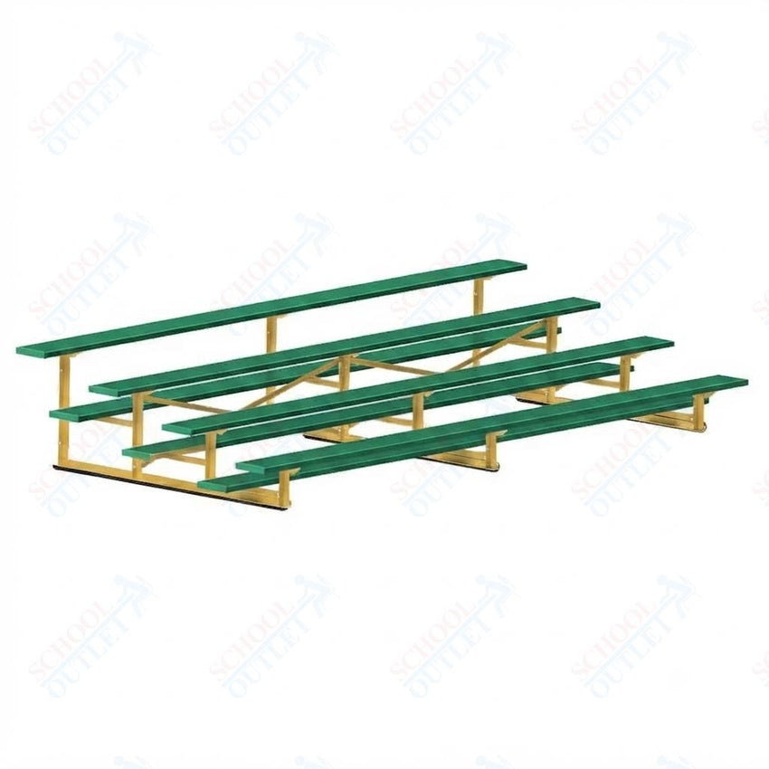 Jaypro Sports Bleacher - 4 Row - Single Foot Plank, Aluminum & Steel Bleachers, Powder Coated - 15' L (BLCH-4PC) - SchoolOutlet