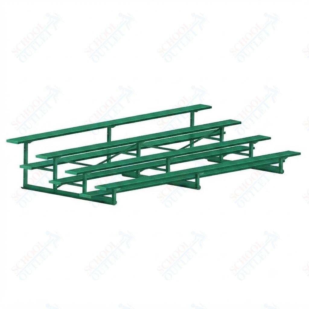 Jaypro Sports Bleacher - 4 Row - Single Foot Plank, Aluminum & Steel Bleachers, Powder Coated - 15' L (BLCH-4PC) - SchoolOutlet