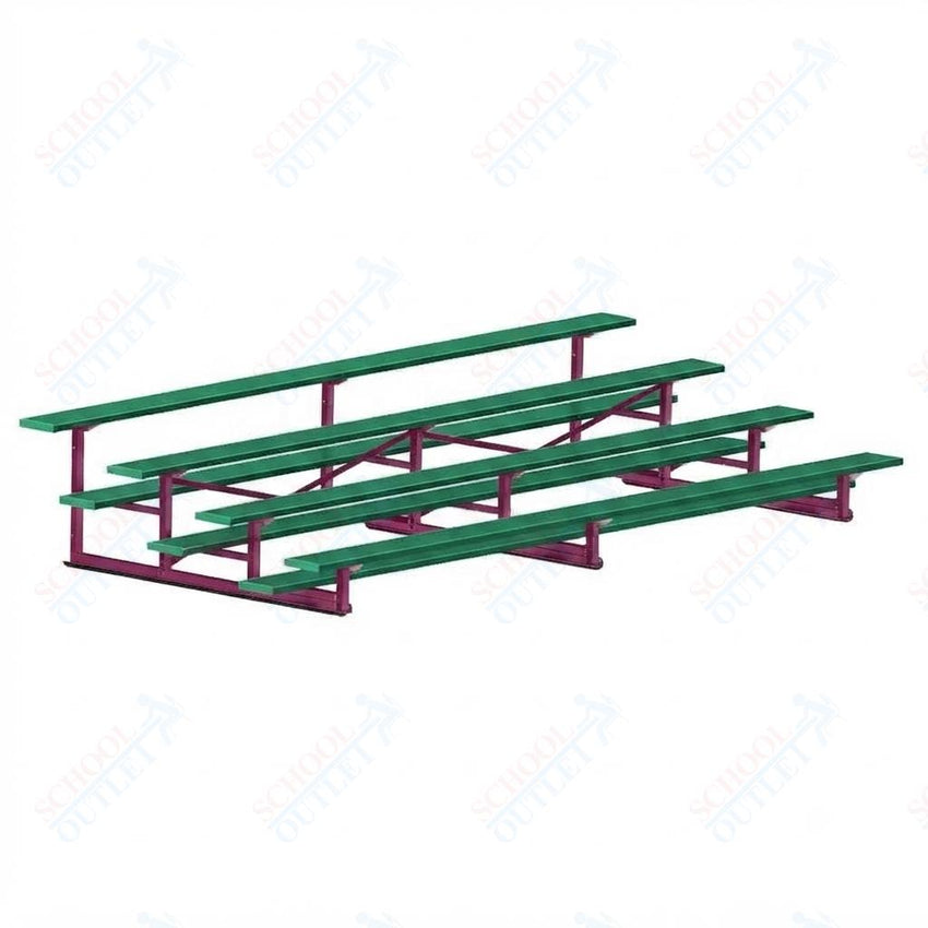 Jaypro Sports Bleacher - 4 Row - Single Foot Plank, Aluminum & Steel Bleachers, Powder Coated - 15' L (BLCH-4PC) - SchoolOutlet