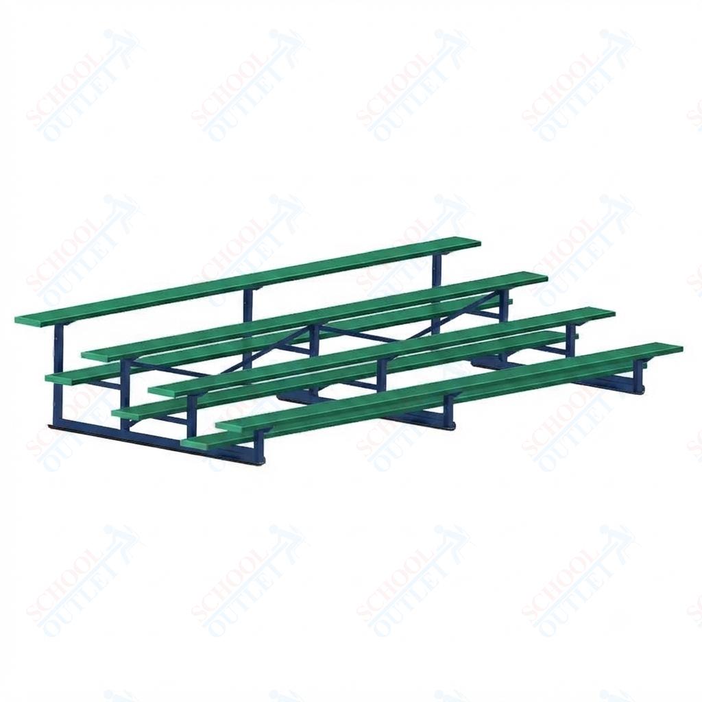 Jaypro Sports Bleacher - 4 Row - Single Foot Plank, Aluminum & Steel Bleachers, Powder Coated - 15' L (BLCH-4PC) - SchoolOutlet
