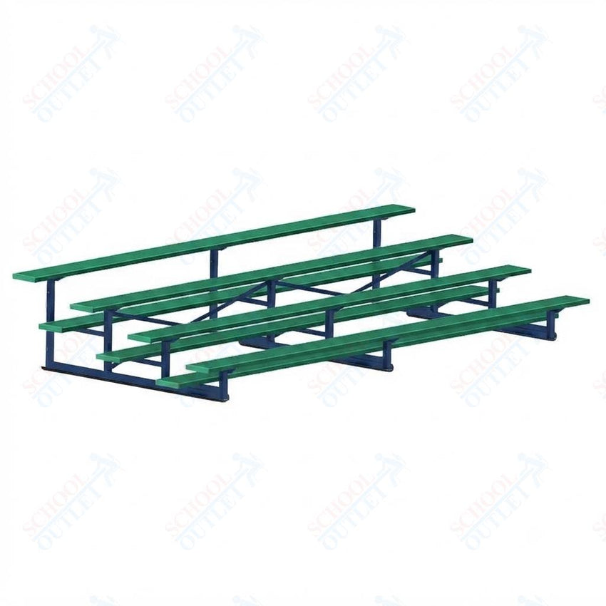 Jaypro Sports Bleacher - 4 Row - Single Foot Plank, Aluminum & Steel Bleachers, Powder Coated - 15' L (BLCH-4PC) - SchoolOutlet