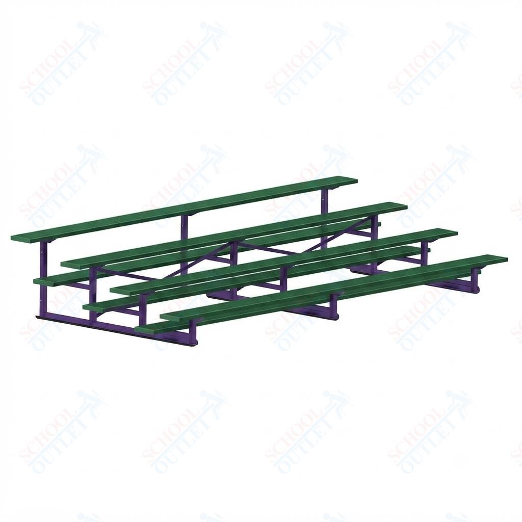 Jaypro Sports Bleacher - 4 Row - Single Foot Plank, Aluminum & Steel Bleachers, Powder Coated - 15' L (BLCH-4PC) - SchoolOutlet