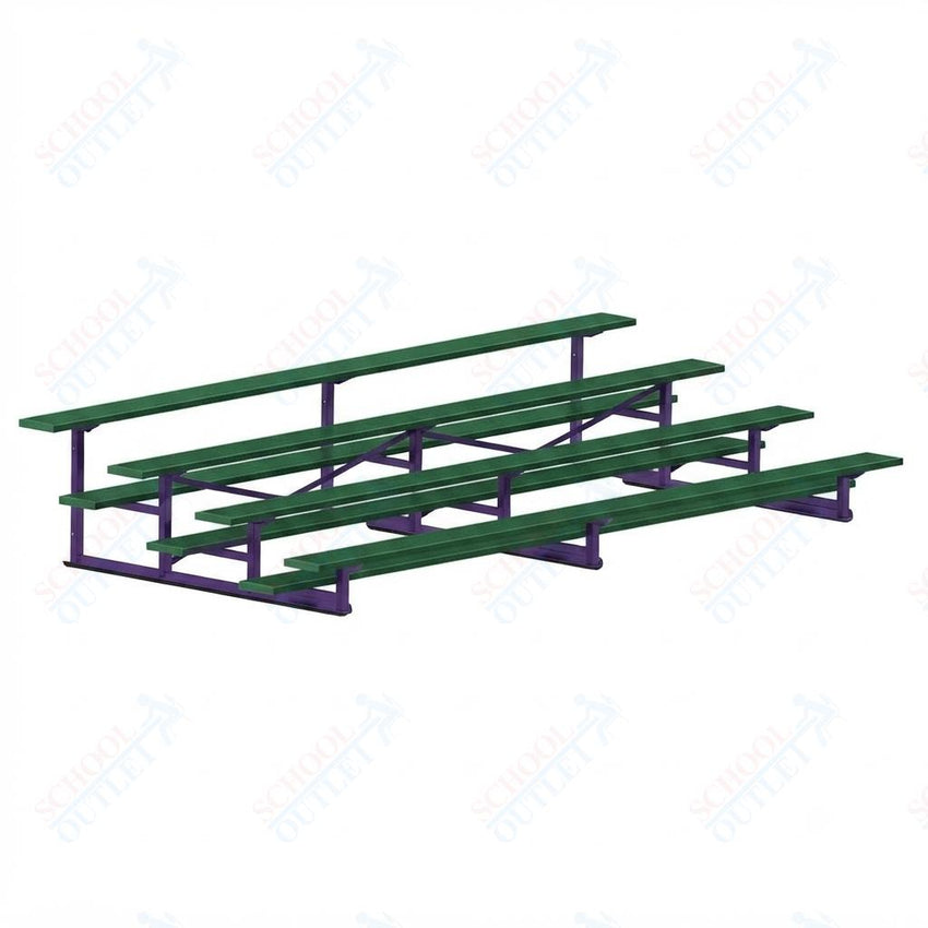 Jaypro Sports Bleacher - 4 Row - Single Foot Plank, Aluminum & Steel Bleachers, Powder Coated - 15' L (BLCH-4PC) - SchoolOutlet