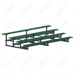 Jaypro Sports Bleacher - 4 Row - Single Foot Plank, Aluminum & Steel Bleachers, Powder Coated - 15' L (BLCH-4PC) - SchoolOutlet