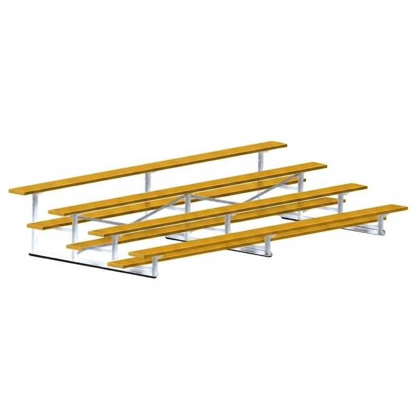 Jaypro Sports Bleacher - 4 Row - Single Foot Plank, Aluminum & Steel Bleachers, Powder Coated - 15' L (BLCH-4PC) - SchoolOutlet