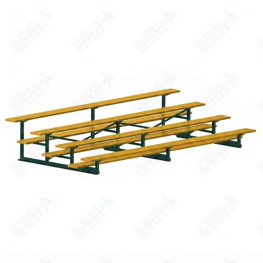Jaypro Sports Bleacher - 4 Row - Single Foot Plank, Aluminum & Steel Bleachers, Powder Coated - 15' L (BLCH-4PC) - SchoolOutlet