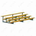 Jaypro Sports Bleacher - 4 Row - Single Foot Plank, Aluminum & Steel Bleachers, Powder Coated - 15' L (BLCH-4PC) - SchoolOutlet