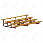 Jaypro Sports Bleacher - 4 Row - Single Foot Plank, Aluminum & Steel Bleachers, Powder Coated - 15' L (BLCH-4PC) - SchoolOutlet