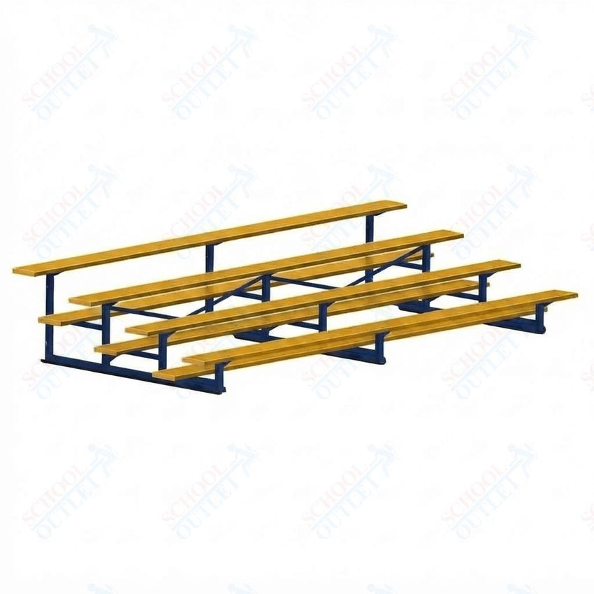 Jaypro Sports Bleacher - 4 Row - Single Foot Plank, Aluminum & Steel Bleachers, Powder Coated - 15' L (BLCH-4PC) - SchoolOutlet