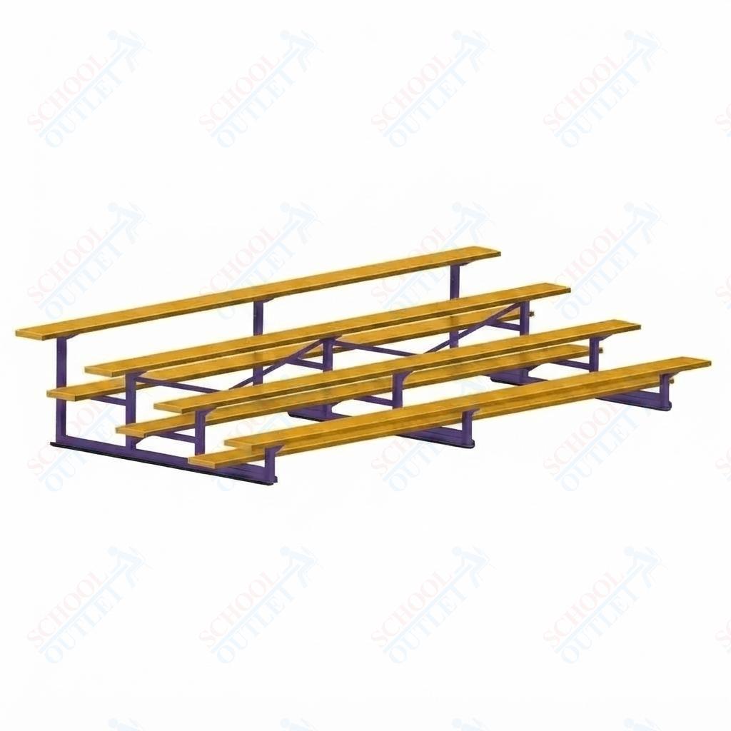 Jaypro Sports Bleacher - 4 Row - Single Foot Plank, Aluminum & Steel Bleachers, Powder Coated - 15' L (BLCH-4PC) - SchoolOutlet
