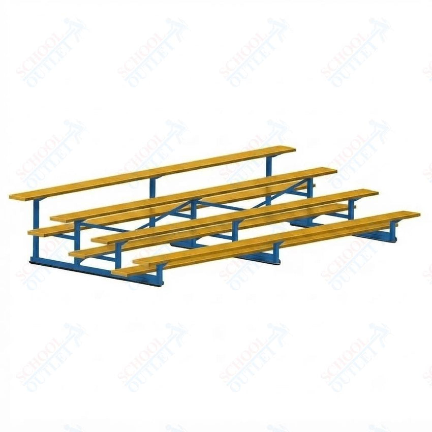 Jaypro Sports Bleacher - 4 Row - Single Foot Plank, Aluminum & Steel Bleachers, Powder Coated - 15' L (BLCH-4PC) - SchoolOutlet