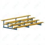 Jaypro Sports Bleacher - 4 Row - Single Foot Plank, Aluminum & Steel Bleachers, Powder Coated - 15' L (BLCH-4PC) - SchoolOutlet