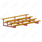 Jaypro Sports Bleacher - 4 Row - Single Foot Plank, Aluminum & Steel Bleachers, Powder Coated - 15' L (BLCH-4PC) - SchoolOutlet