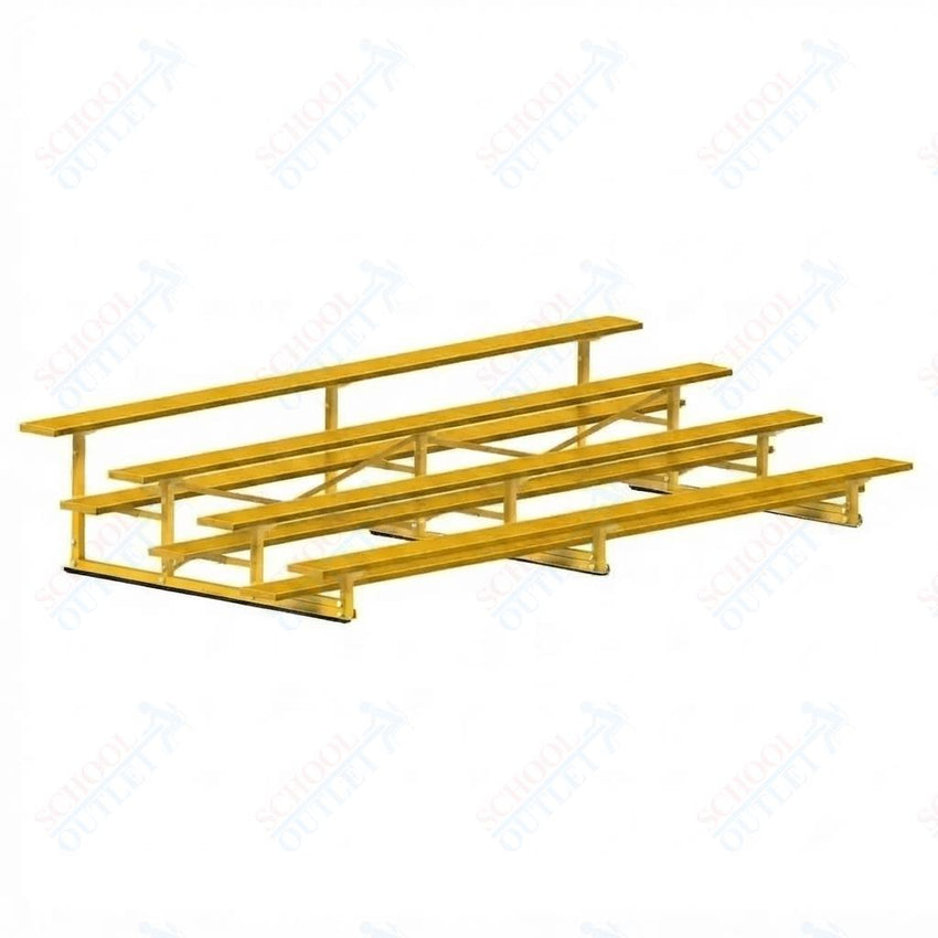 Jaypro Sports Bleacher - 4 Row - Single Foot Plank, Aluminum & Steel Bleachers, Powder Coated - 15' L (BLCH-4PC) - SchoolOutlet