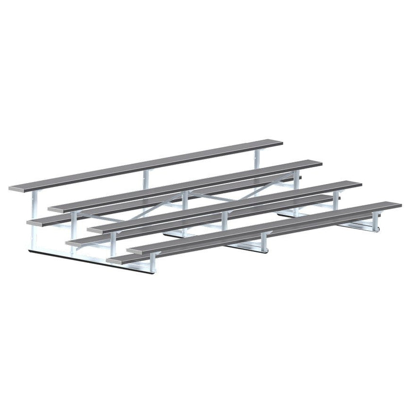 Jaypro Sports Bleacher - 4 Row - Single Foot Plank, Aluminum & Steel Bleachers, Powder Coated - 15' L (BLCH - 4PC) - SchoolOutlet