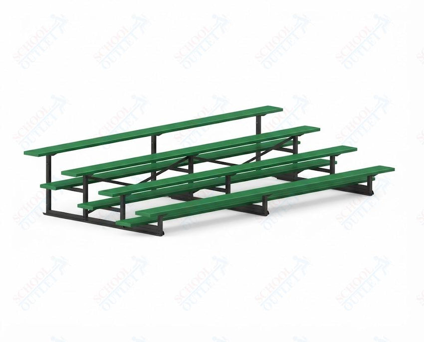 Jaypro Sports Bleacher - 4 Row - Single Foot Plank, Aluminum & Steel Bleachers, Powder Coated - 15' L (BLCH-4PC) - SchoolOutlet