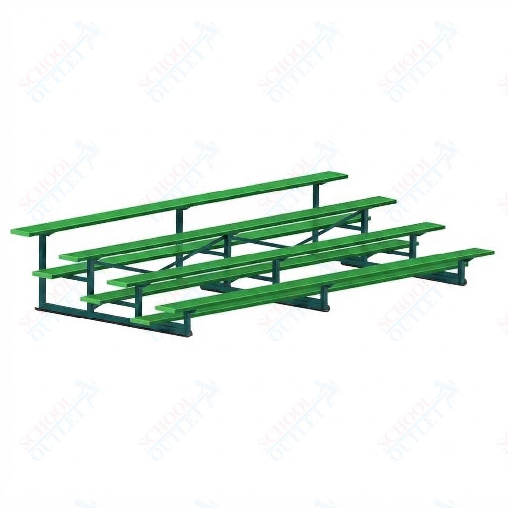 Jaypro Sports Bleacher - 4 Row - Single Foot Plank, Aluminum & Steel Bleachers, Powder Coated - 15' L (BLCH-4PC) - SchoolOutlet