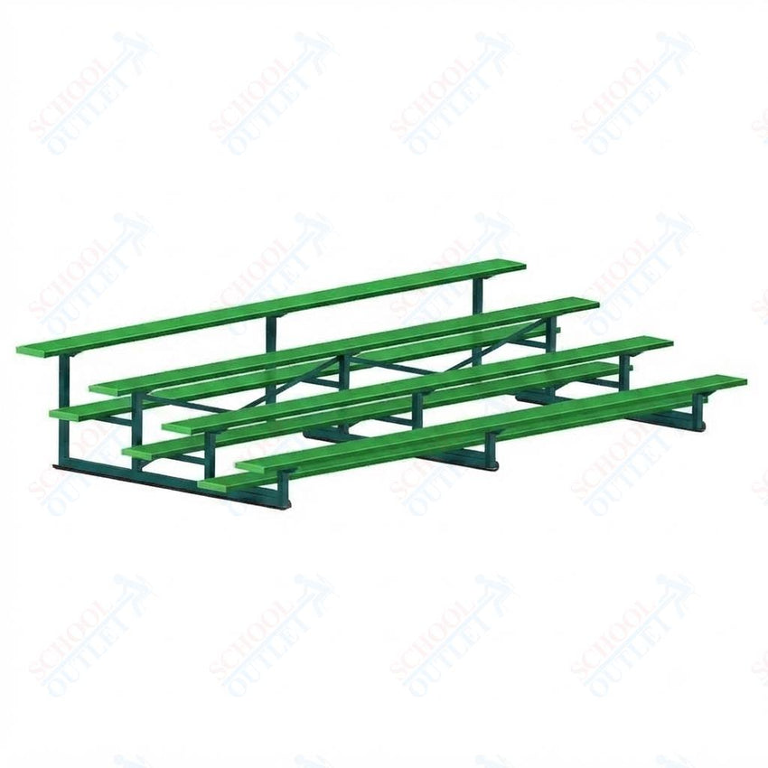 Jaypro Sports Bleacher - 4 Row - Single Foot Plank, Aluminum & Steel Bleachers, Powder Coated - 15' L (BLCH-4PC) - SchoolOutlet