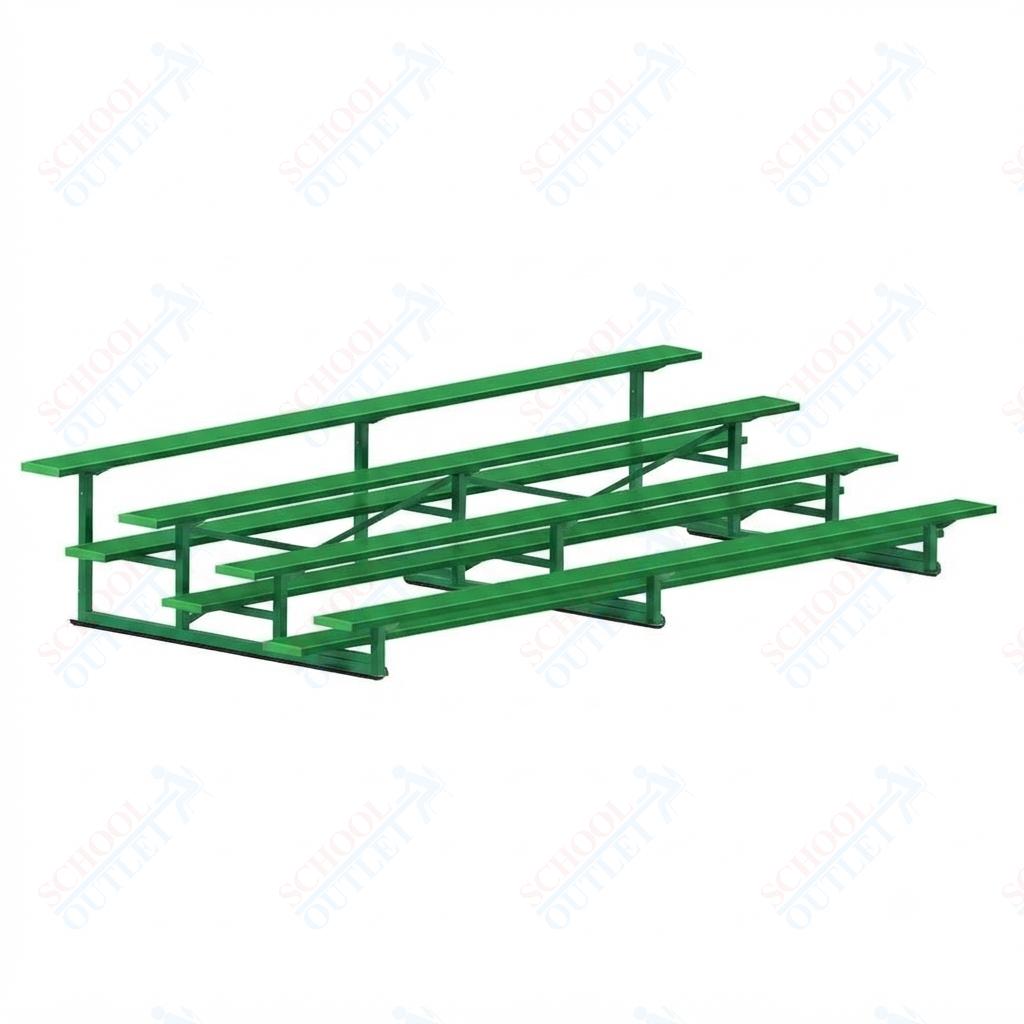 Jaypro Sports Bleacher - 4 Row - Single Foot Plank, Aluminum & Steel Bleachers, Powder Coated - 15' L (BLCH-4PC) - SchoolOutlet