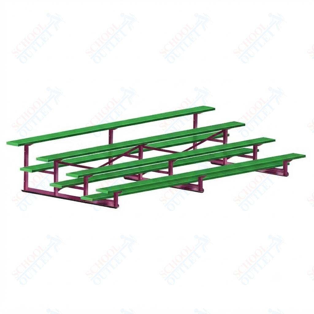 Jaypro Sports Bleacher - 4 Row - Single Foot Plank, Aluminum & Steel Bleachers, Powder Coated - 15' L (BLCH-4PC) - SchoolOutlet