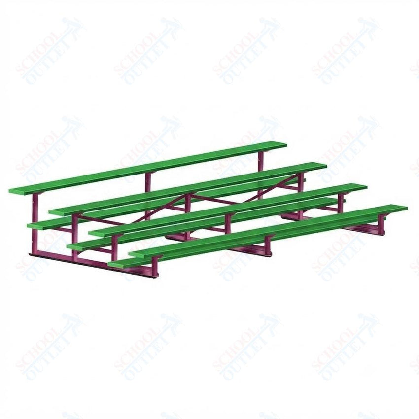 Jaypro Sports Bleacher - 4 Row - Single Foot Plank, Aluminum & Steel Bleachers, Powder Coated - 15' L (BLCH-4PC) - SchoolOutlet