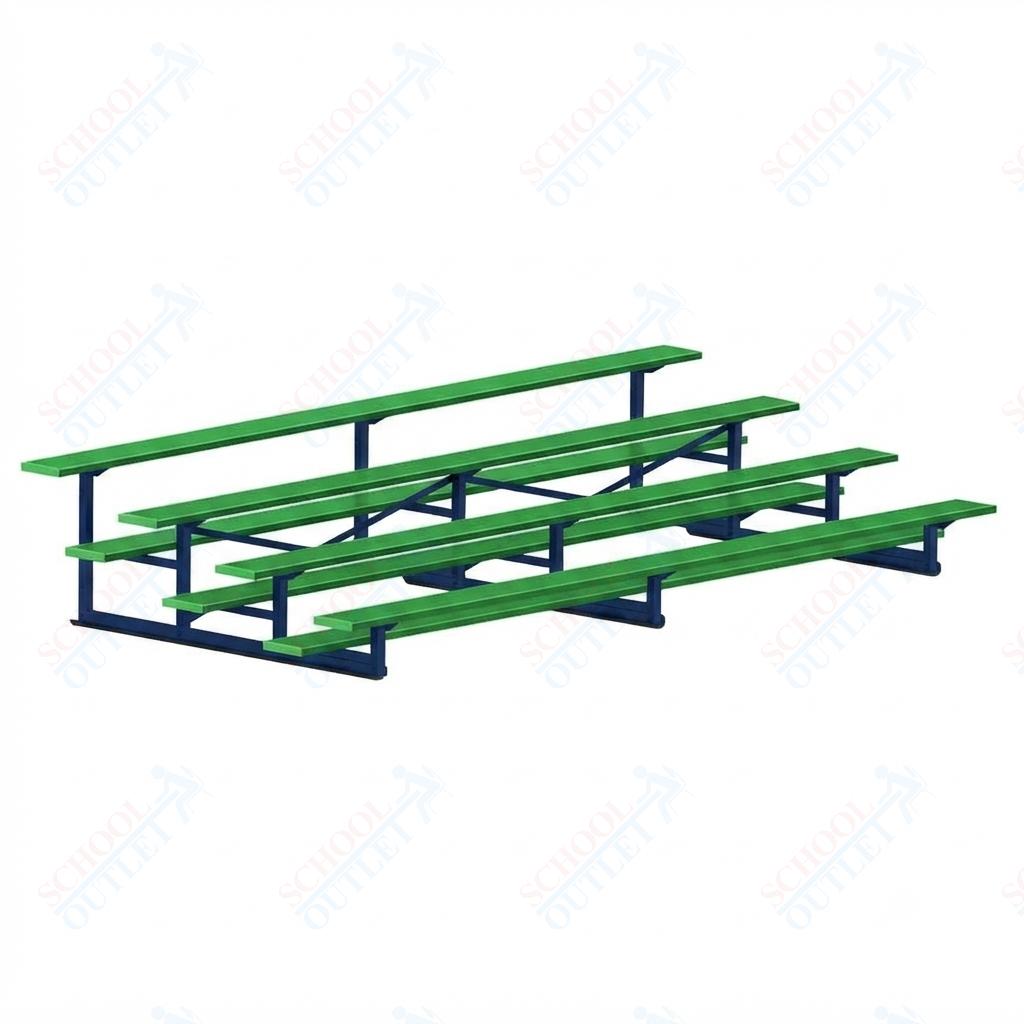 Jaypro Sports Bleacher - 4 Row - Single Foot Plank, Aluminum & Steel Bleachers, Powder Coated - 15' L (BLCH-4PC) - SchoolOutlet