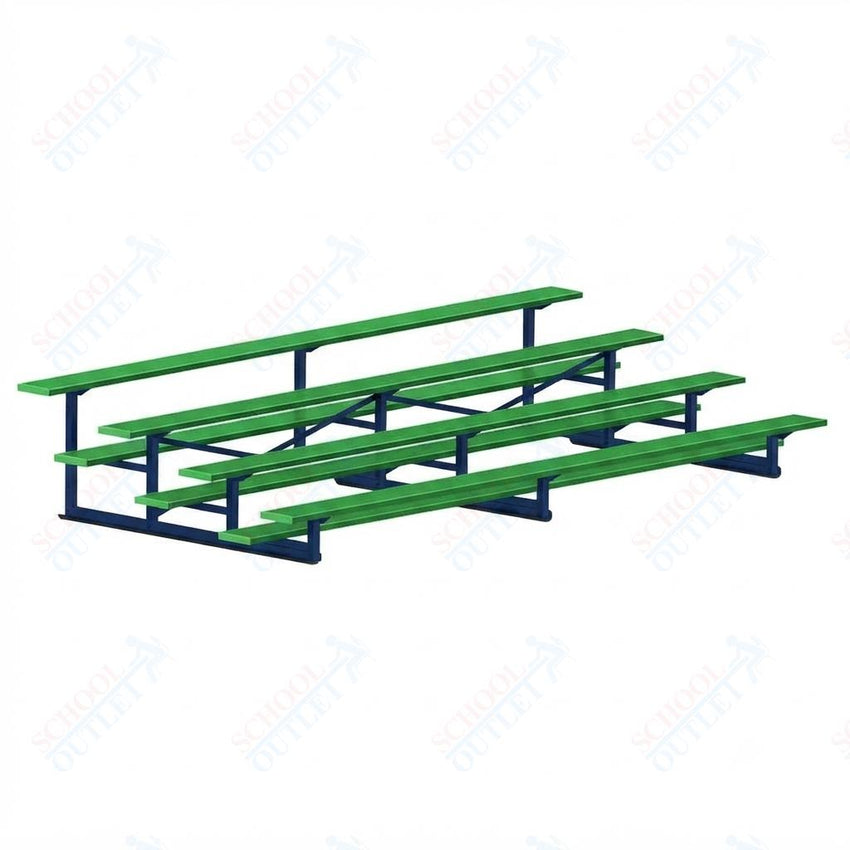 Jaypro Sports Bleacher - 4 Row - Single Foot Plank, Aluminum & Steel Bleachers, Powder Coated - 15' L (BLCH-4PC) - SchoolOutlet