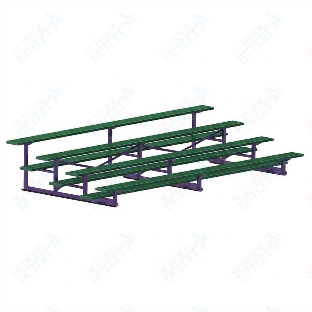 Jaypro Sports Bleacher - 4 Row - Single Foot Plank, Aluminum & Steel Bleachers, Powder Coated - 15' L (BLCH-4PC) - SchoolOutlet