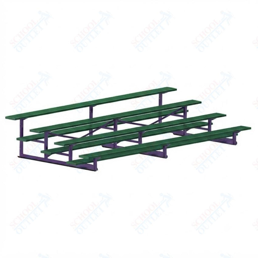 Jaypro Sports Bleacher - 4 Row - Single Foot Plank, Aluminum & Steel Bleachers, Powder Coated - 15' L (BLCH-4PC) - SchoolOutlet