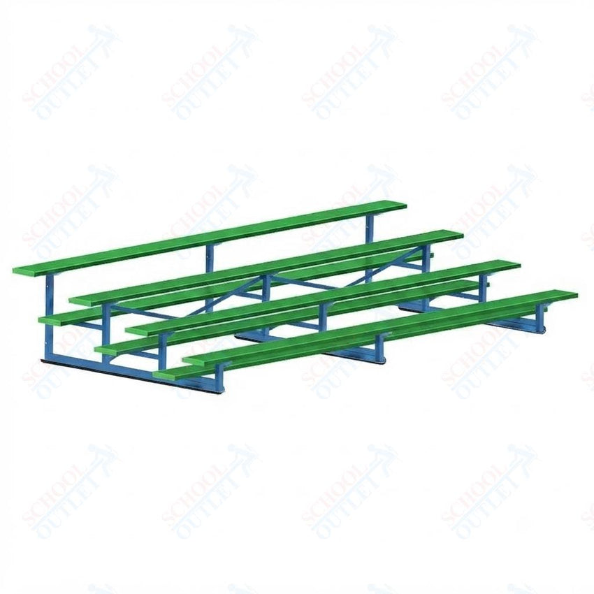 Jaypro Sports Bleacher - 4 Row - Single Foot Plank, Aluminum & Steel Bleachers, Powder Coated - 15' L (BLCH-4PC) - SchoolOutlet