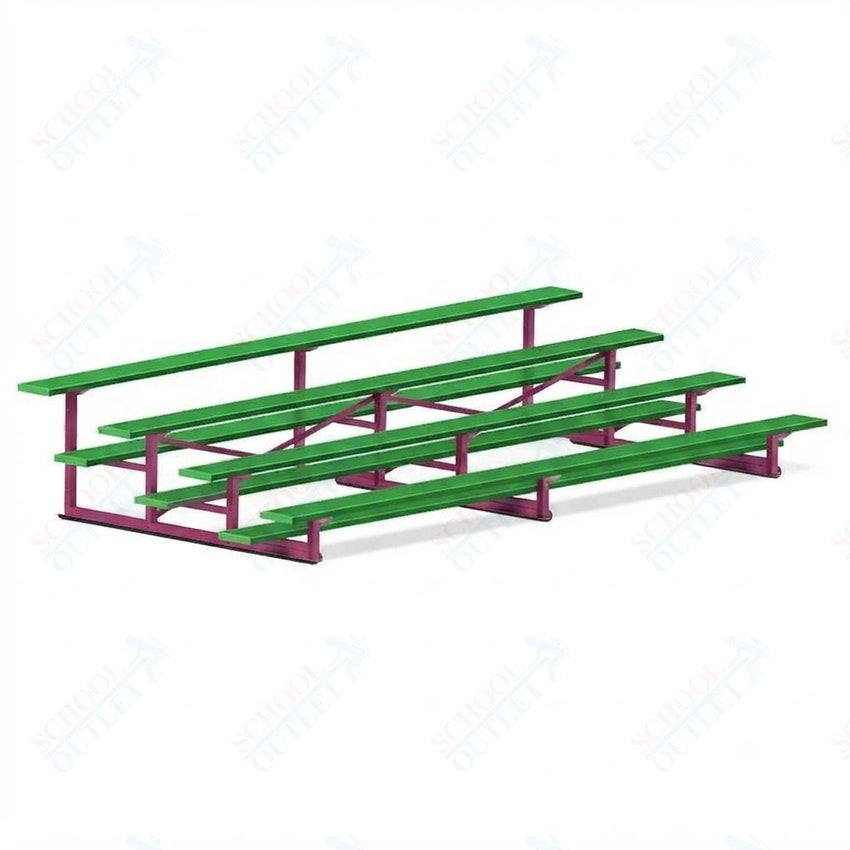 Jaypro Sports Bleacher - 4 Row - Single Foot Plank, Aluminum & Steel Bleachers, Powder Coated - 15' L (BLCH-4PC) - SchoolOutlet