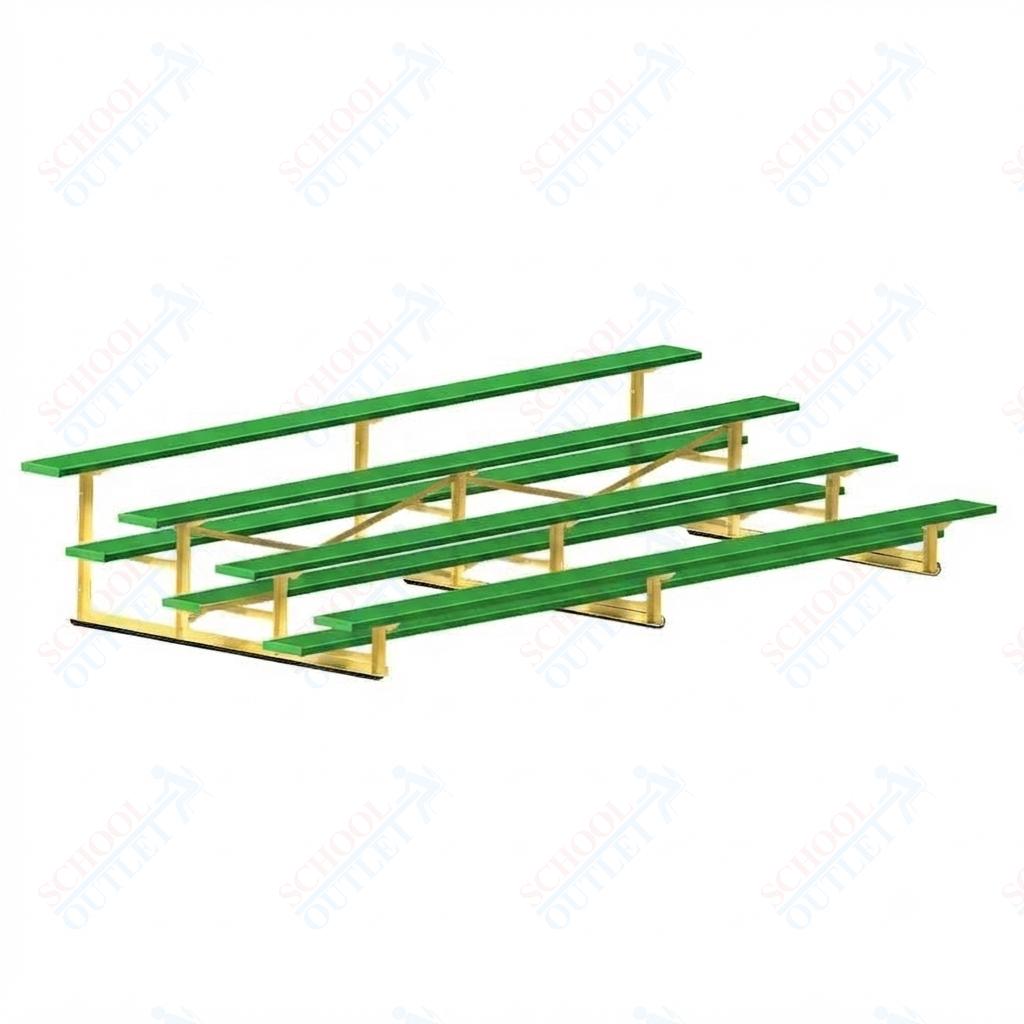 Jaypro Sports Bleacher - 4 Row - Single Foot Plank, Aluminum & Steel Bleachers, Powder Coated - 15' L (BLCH-4PC) - SchoolOutlet