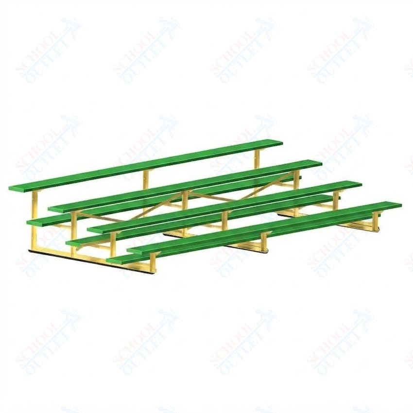 Jaypro Sports Bleacher - 4 Row - Single Foot Plank, Aluminum & Steel Bleachers, Powder Coated - 15' L (BLCH-4PC) - SchoolOutlet