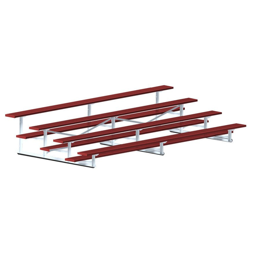 Jaypro Sports Bleacher - 4 Row - Single Foot Plank, Aluminum & Steel Bleachers, Powder Coated - 15' L (BLCH-4PC) - SchoolOutlet