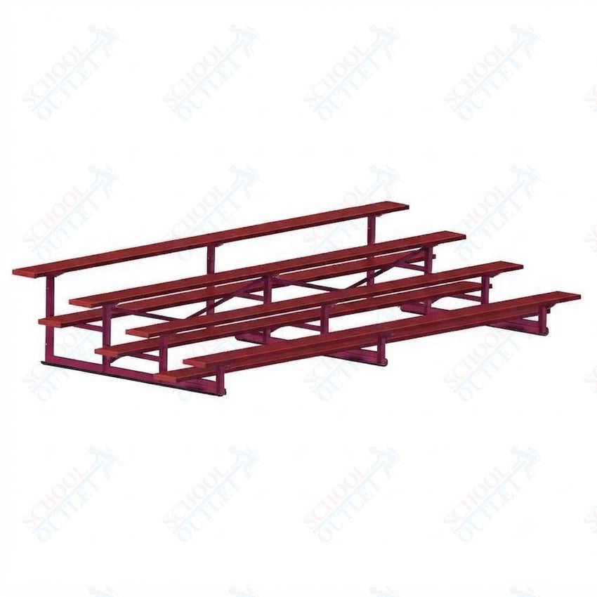 Jaypro Sports Bleacher - 4 Row - Single Foot Plank, Aluminum & Steel Bleachers, Powder Coated - 15' L (BLCH-4PC) - SchoolOutlet