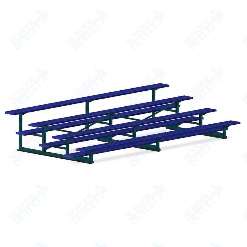 Jaypro Sports Bleacher - 4 Row - Single Foot Plank, Aluminum & Steel Bleachers, Powder Coated - 15' L (BLCH-4PC) - SchoolOutlet