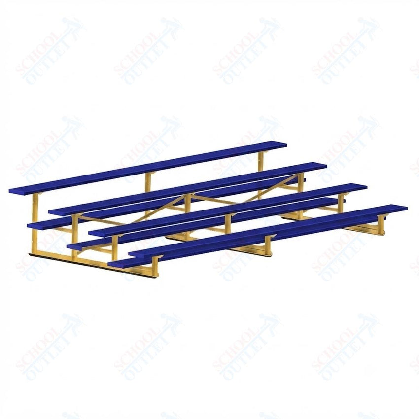 Jaypro Sports Bleacher - 4 Row - Single Foot Plank, Aluminum & Steel Bleachers, Powder Coated - 15' L (BLCH-4PC) - SchoolOutlet