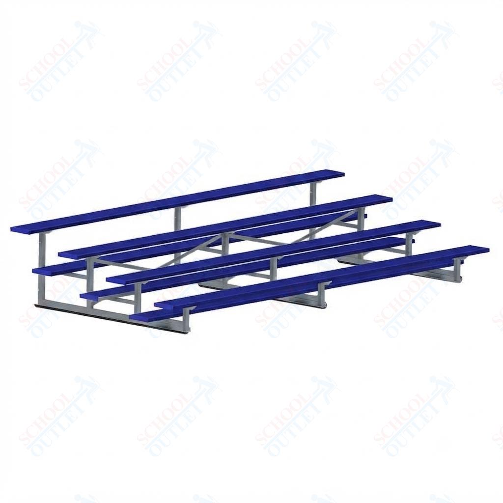 Jaypro Sports Bleacher - 4 Row - Single Foot Plank, Aluminum & Steel Bleachers, Powder Coated - 15' L (BLCH-4PC) - SchoolOutlet