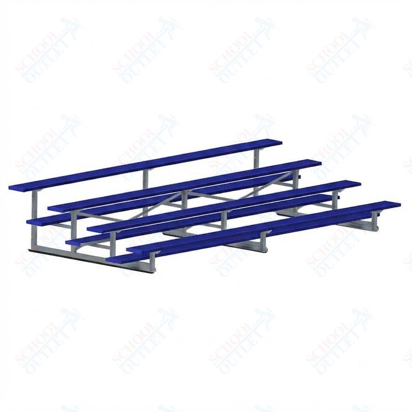 Jaypro Sports Bleacher - 4 Row - Single Foot Plank, Aluminum & Steel Bleachers, Powder Coated - 15' L (BLCH-4PC) - SchoolOutlet
