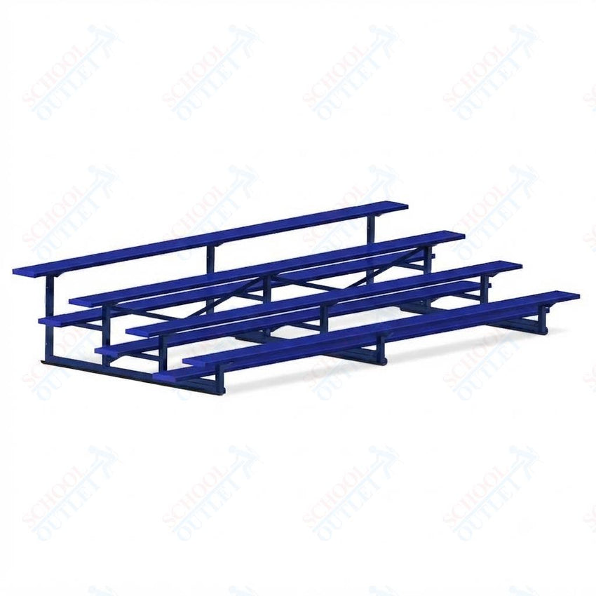 Jaypro Sports Bleacher - 4 Row - Single Foot Plank, Aluminum & Steel Bleachers, Powder Coated - 15' L (BLCH-4PC) - SchoolOutlet