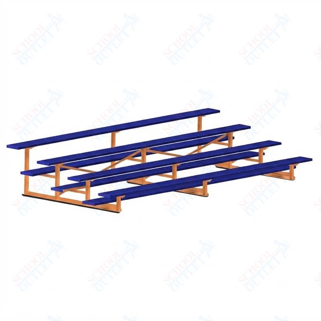 Jaypro Sports Bleacher - 4 Row - Single Foot Plank, Aluminum & Steel Bleachers, Powder Coated - 15' L (BLCH-4PC) - SchoolOutlet