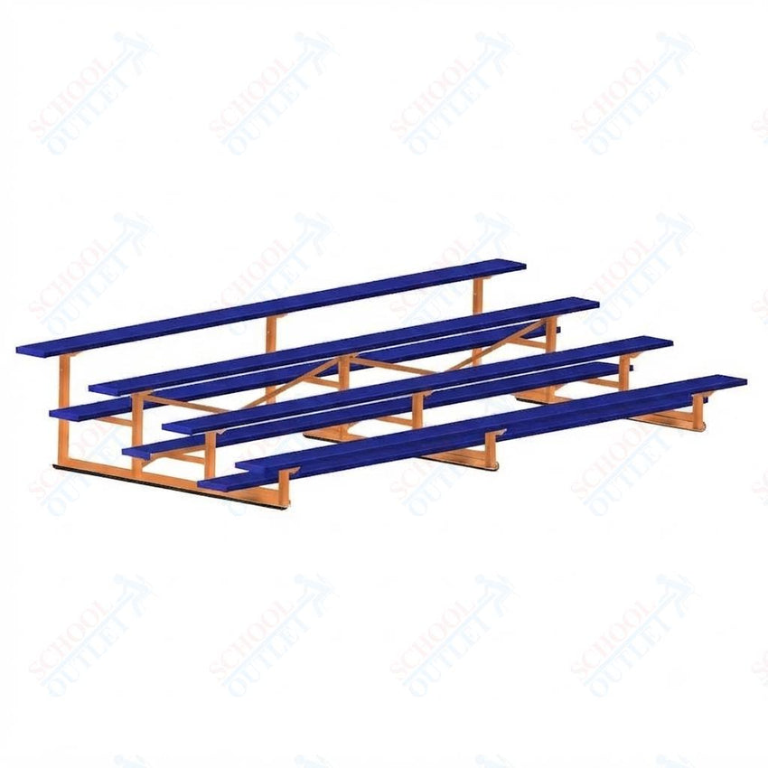 Jaypro Sports Bleacher - 4 Row - Single Foot Plank, Aluminum & Steel Bleachers, Powder Coated - 15' L (BLCH-4PC) - SchoolOutlet