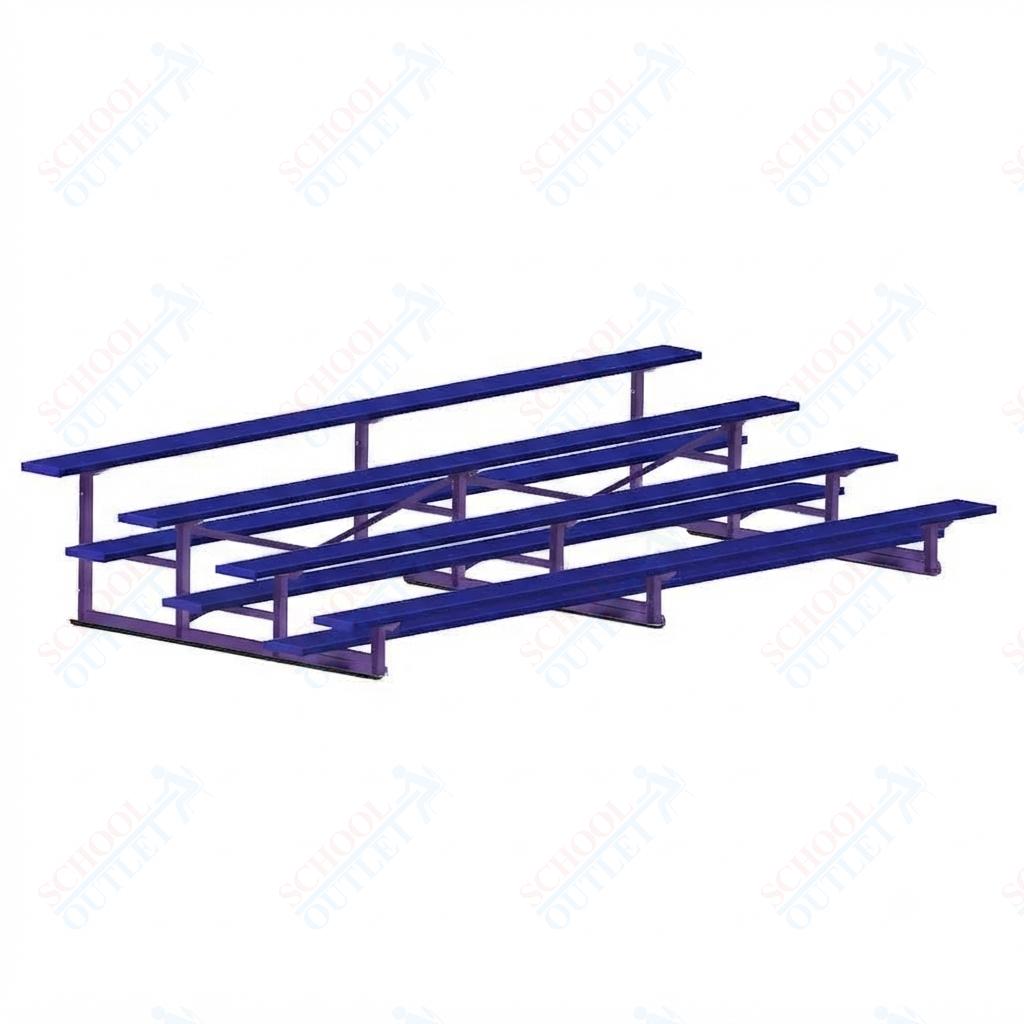 Jaypro Sports Bleacher - 4 Row - Single Foot Plank, Aluminum & Steel Bleachers, Powder Coated - 15' L (BLCH-4PC) - SchoolOutlet