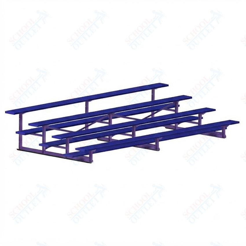 Jaypro Sports Bleacher - 4 Row - Single Foot Plank, Aluminum & Steel Bleachers, Powder Coated - 15' L (BLCH-4PC) - SchoolOutlet